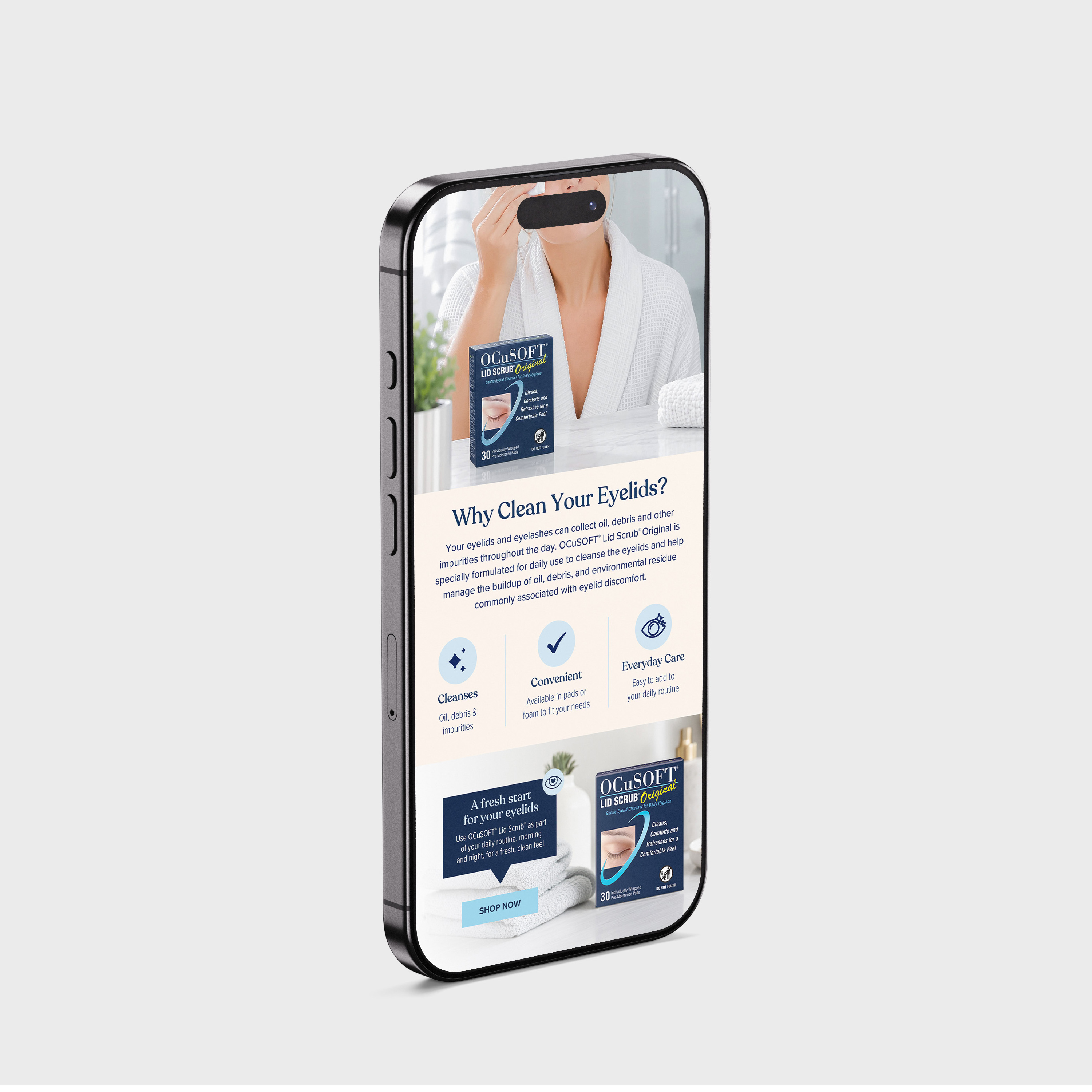 OCuSOFT Lid Scrub product email — version one